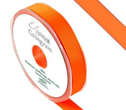 Eleganza Premium Grosgrain Ribbon 15mm x 20m Orange No.04 - Ribbons